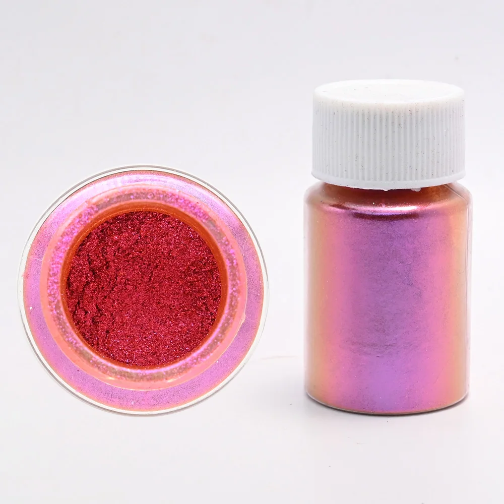 1 Doos Kersenroze Chroom Parel Nagelpoeder Gradiënt Spiegeleffect Nail Art Glitter Auroras Wrijven Stof Nail Art Decoratie 10g