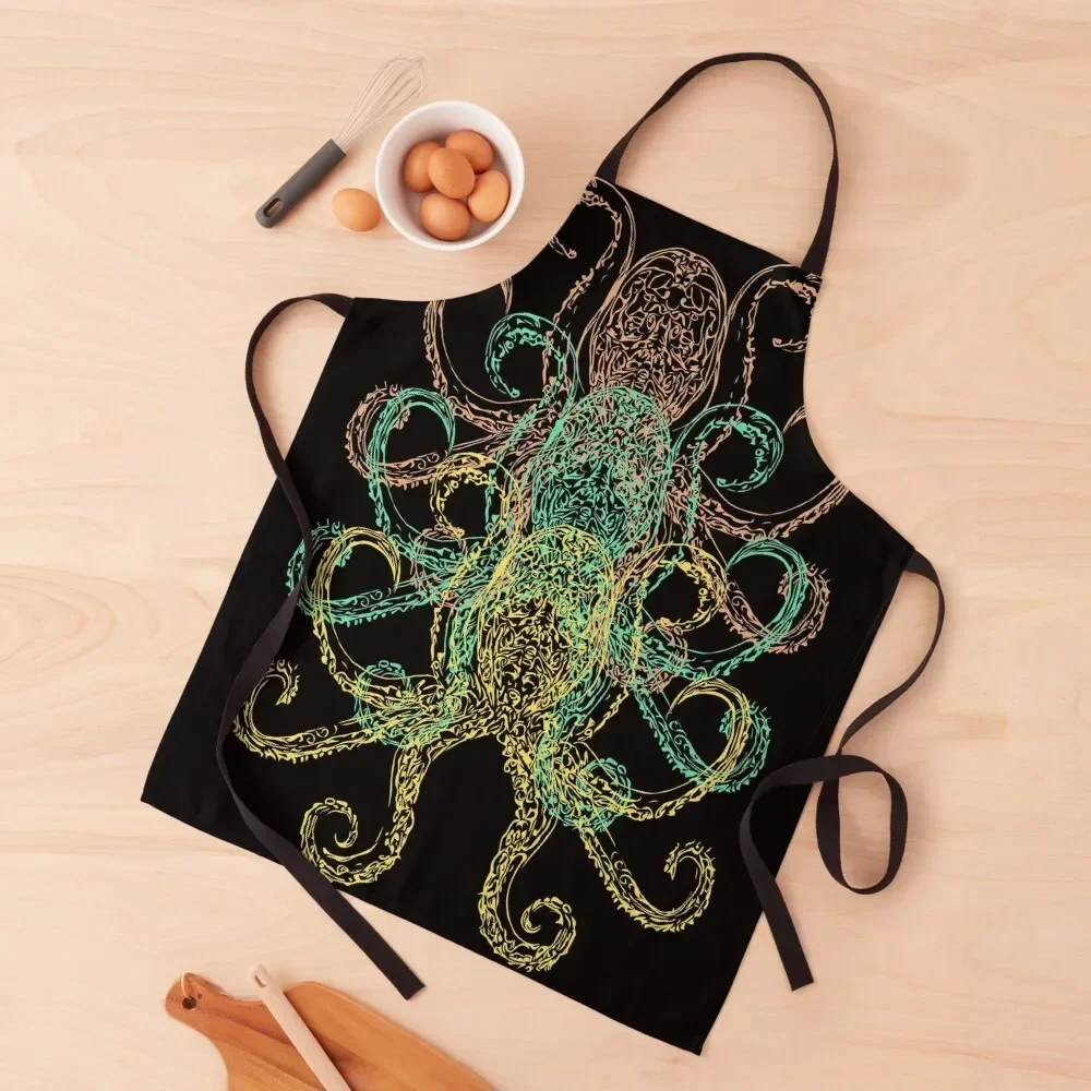 

Kraken Steampunk, the Legend of the Giant Squid or Octopus Apron Kitchen Women Kitchen on the wall Apron