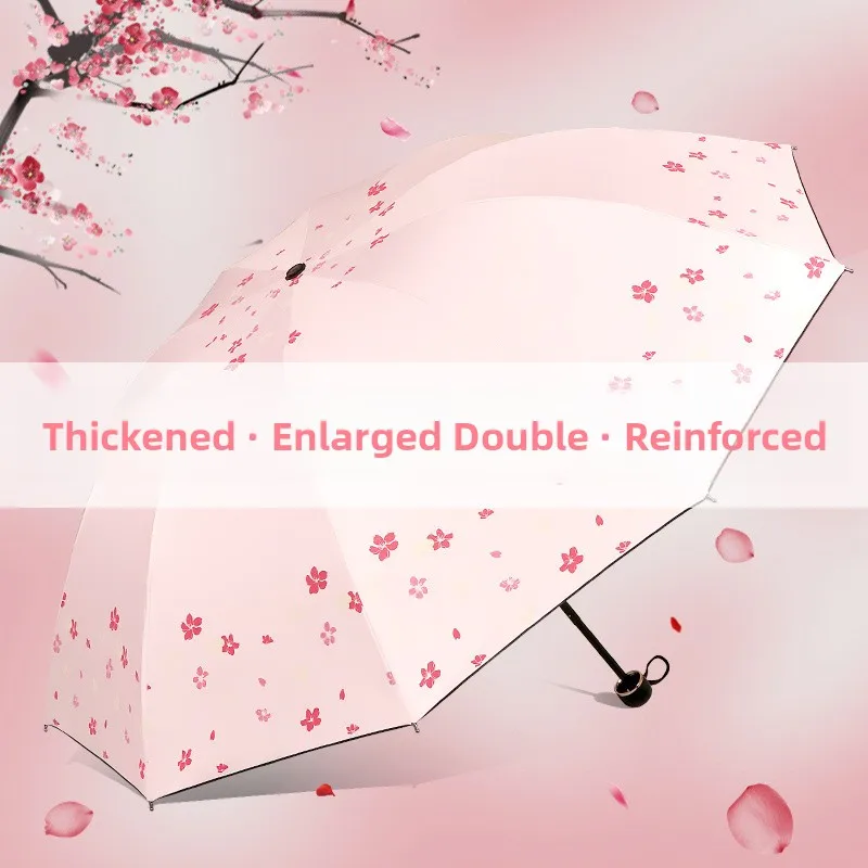 

Усиленный очень большой зонт для двоих, женский стиль, черное покрытие, защита от УФ-излучения, складной, для ежедневного домашнего использования