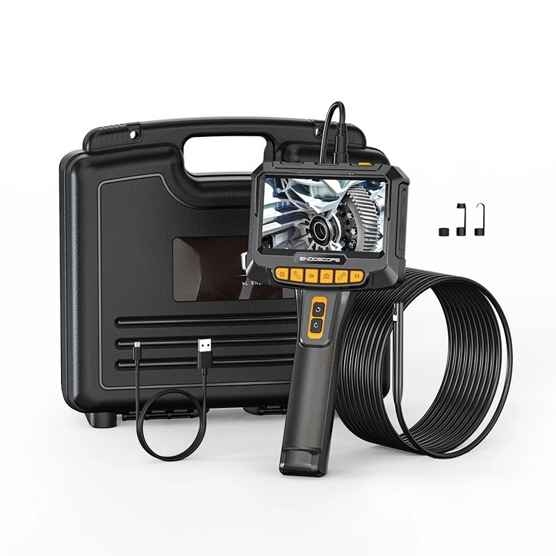 

High definition handheld portable industrial pipe endoscope 360 degree rotating lens dual lens car repair tool