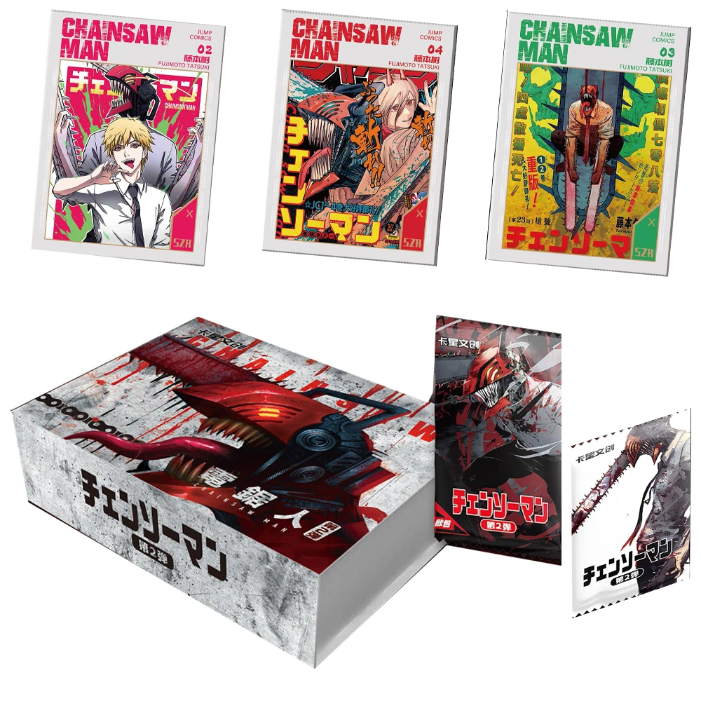 

Wholesale price Chainsaw Man Series Collection Card Manuscript Card Rare PVC Pair Mounted Card And adult tabletop toys