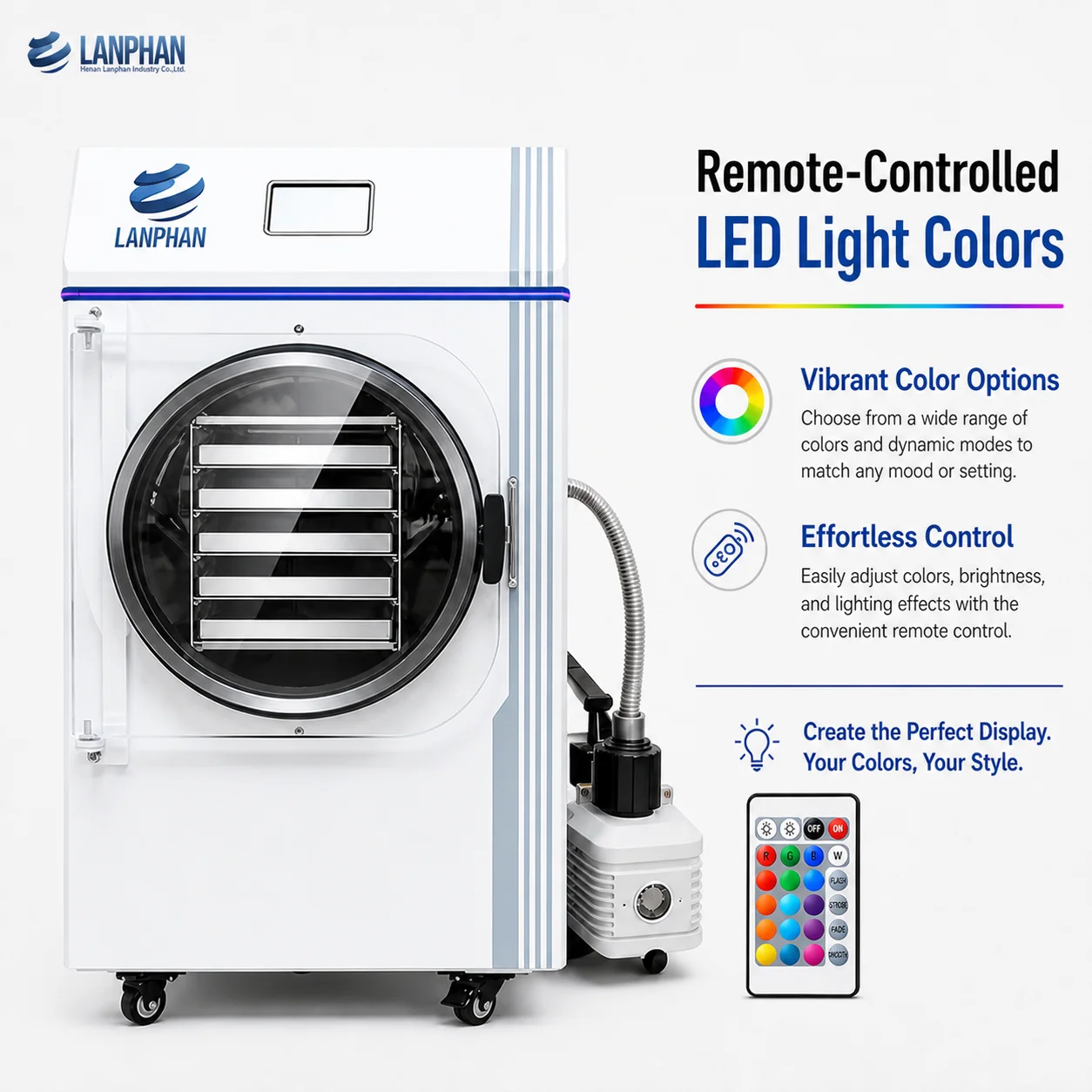 5-Tray Food Freeze Dryer 4-6kg Batch For Home And Small Commercial Use Food Freeze Dryer For Fruit Candy Vegetables And Small Fo