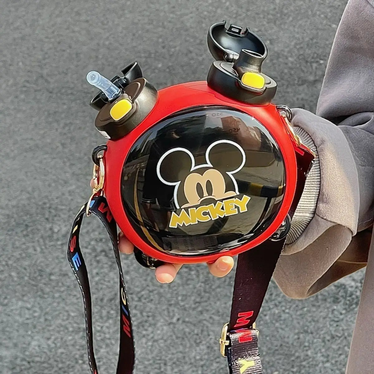 Disney-vasos de dibujos animados de Mickey Mouse para niños, botellas deportivas para niñas, tazas de alimentación de princesa congelada