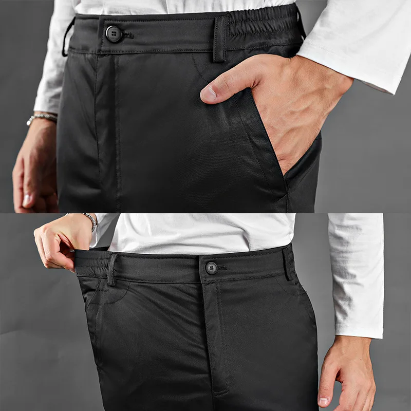 Plus Size M-8XL Winter Down Pants Men White Duck Down Thickened High Waist Warm Loose Fit Down Trousers Man  calça casual PT-564
