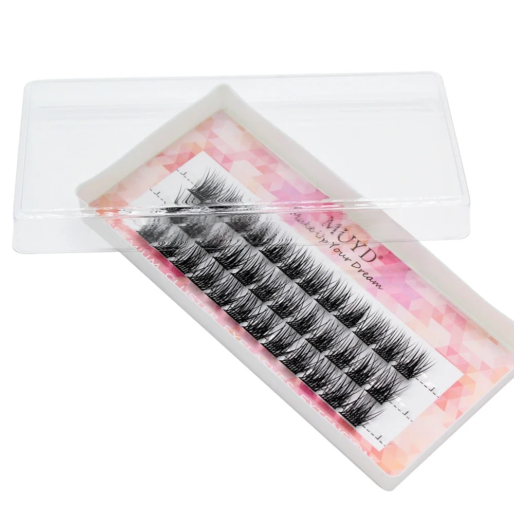 Super grupo de cílios postiços segmentados de vison, extensão 100d diy, cílios postiços individuais naturais, ferramentas de maquiagem, cílios macios de seda