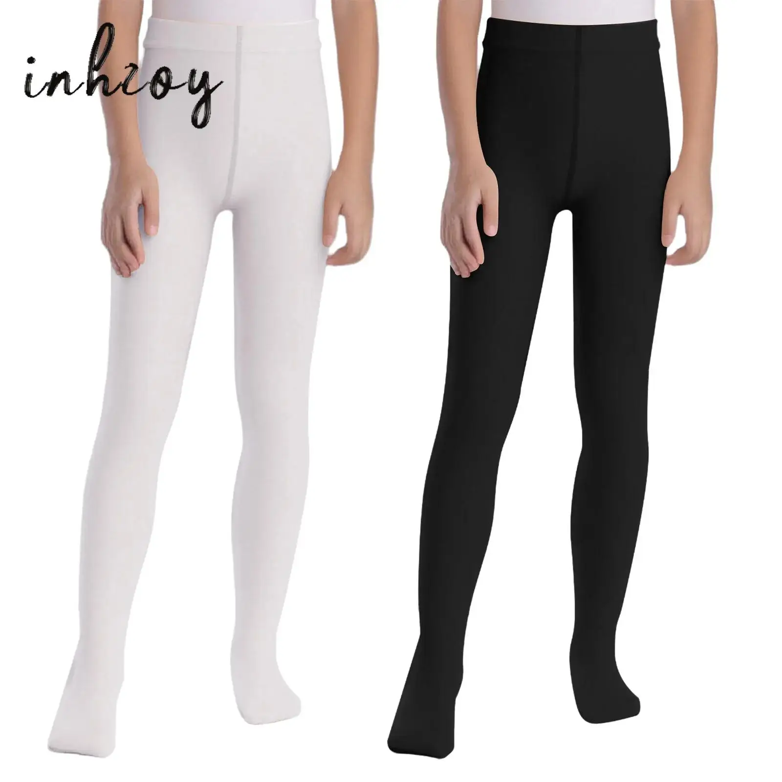 

2Pcs Kids Girls Ballet Tights High Stretchy Pantyhose Moisture-Wicking Footed Leggings Stockings for Gymnastics Dance Practice