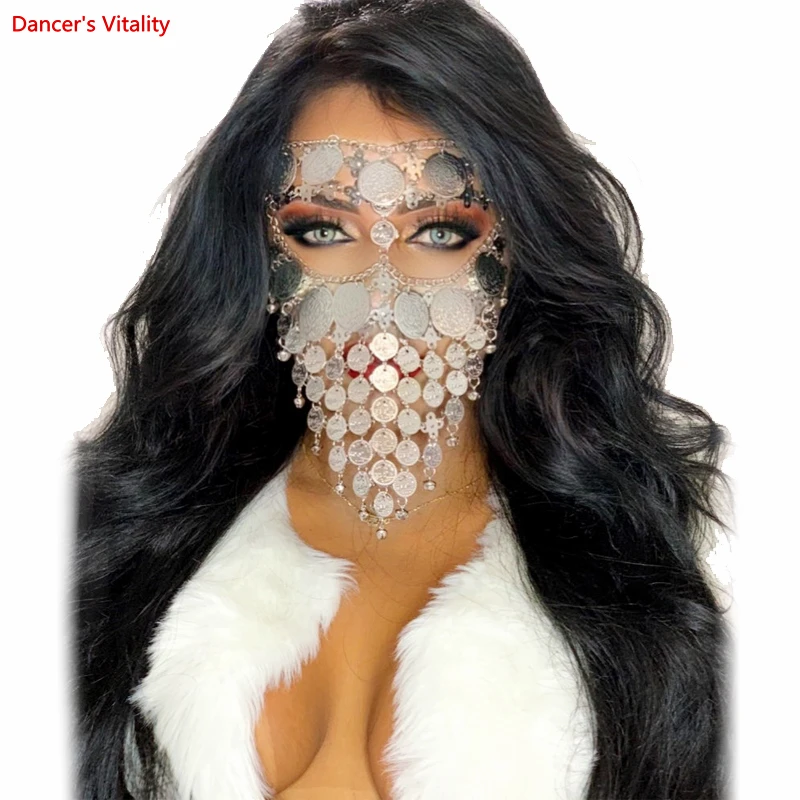 Belly Dance metal mask stage nightclub mask Indian Dance Veil Oriental Dance accessories mask