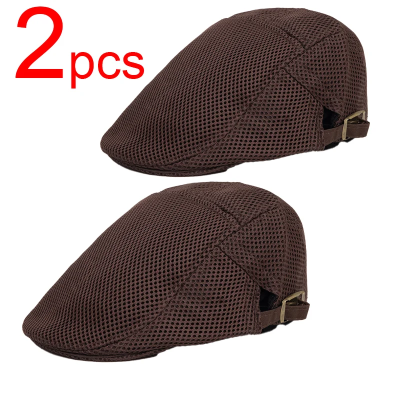 2/1pcs Beret Fully breathable mesh Catering Cook Hat Kitchen Work Cap for Food Service Restaurant Café Baking Household Cooking