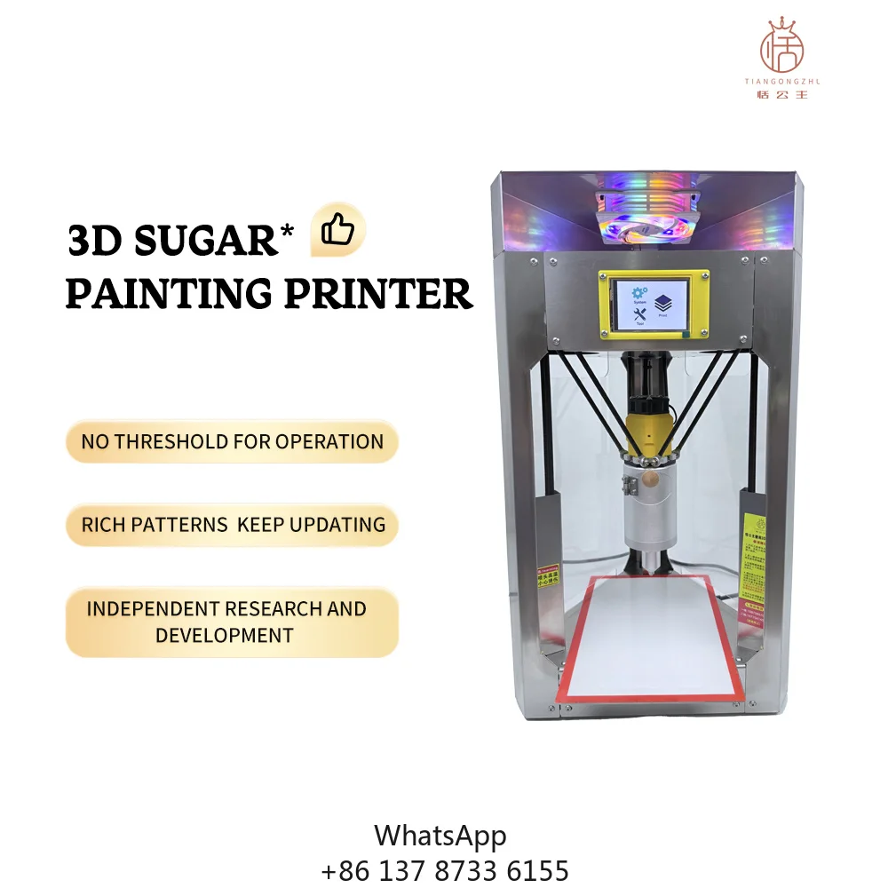 Hand Painted Style Customizable Traditional Craft Digital Upgrade Food Grade SemiAutomatic Sugar Painting 3D Printer