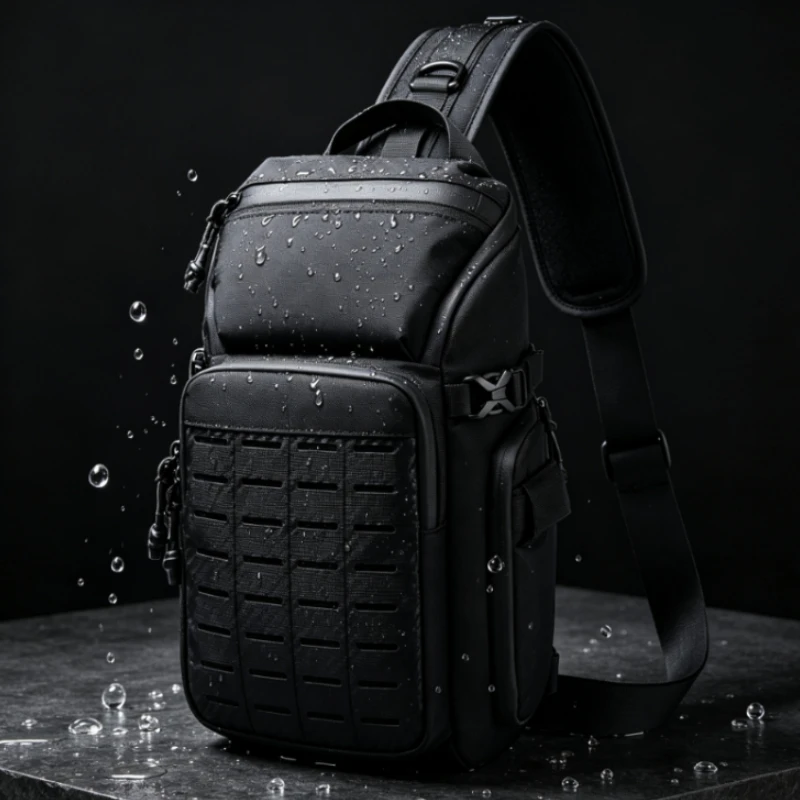 Outdoor messenger bag men's waterproof sports,breast bag large capacity light and wear-resistant multi-functional chest backpack view 4