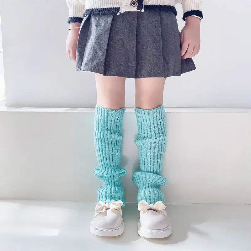 20 Style Color Children JK Lolita Leg Warmer for Girls\' Autumn Winter Knitted 40cm Long Foot Cover Y2K Punk Gothic Crochet Socks