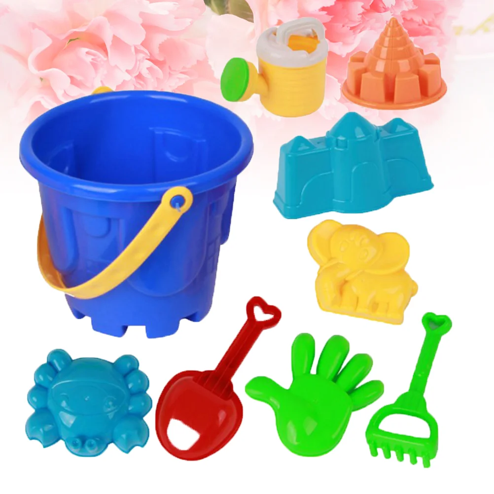 9 Pcs Beach Toys Childern Kids Sand Large Bucket Tools Cartoon Molds for Children