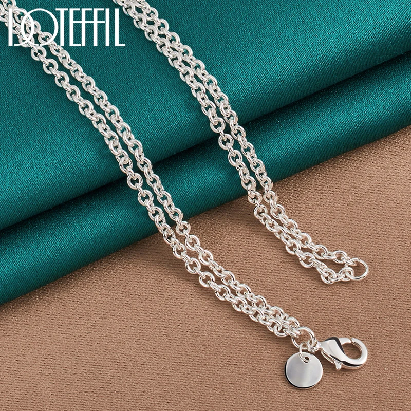 DOTEFFIL 925 Sterling Silver Multi-Chain Hollow Ball Five Heart Necklace Chain For Women Engagement Wedding Charm Jewelry image 3