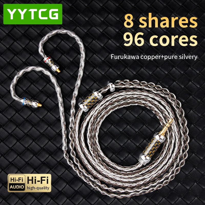 

HiFi Audio Earphone Cable 12 Cores Pure Silvery Cable MMCX 2Pin 4.4mm 3.5mm 2.5mm Aux Jack for Carat Tangzu Fudu HOLA Zero MK4