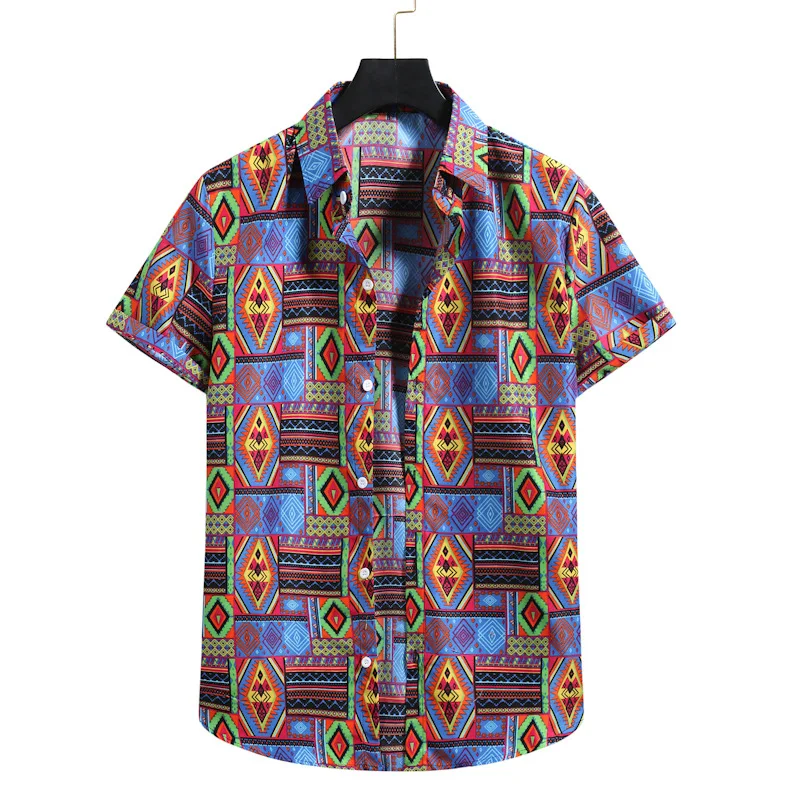 Men's Hawaiian Plant Flower 3D Print Beach Shirts Holiday T-Shirt Plus Size Streetwear Men Short-Sleeved Clothing Men Clothes