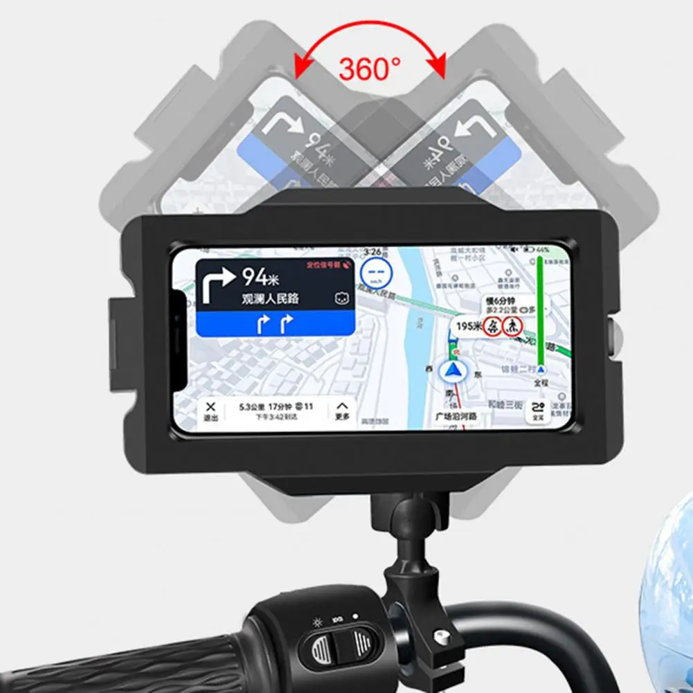 PLUS17 Universal Bike Phone Mount Double Gimbal Spin Rainproof Long Service Life Phone Mount Holder Bicycle Equipment