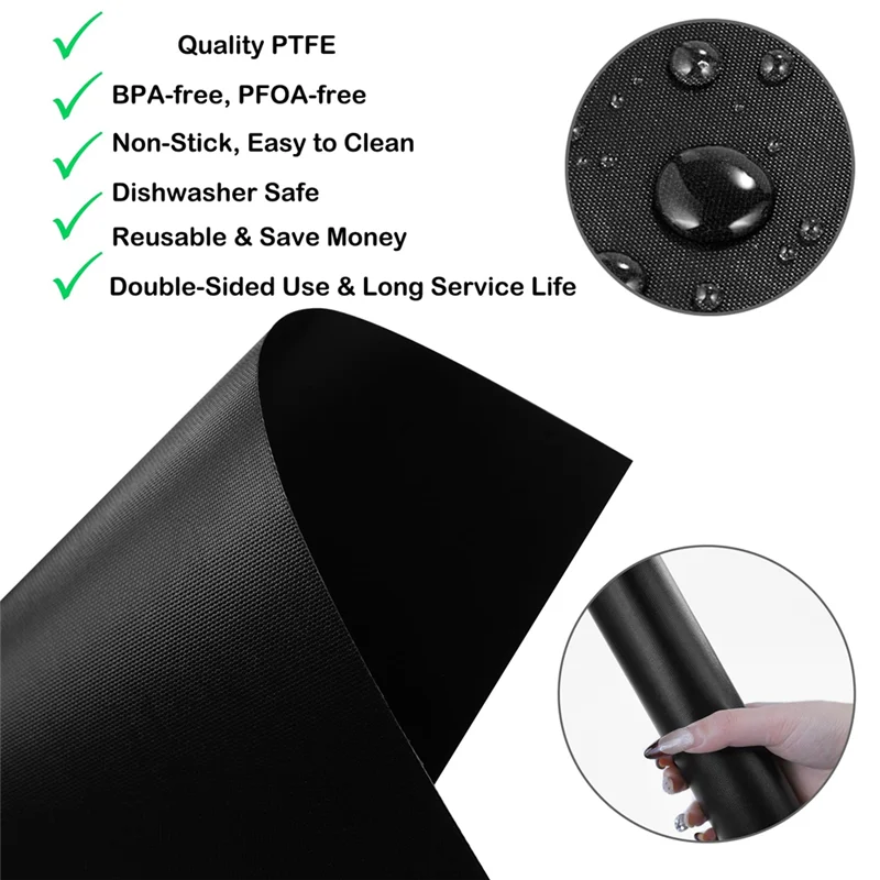 حصيرة فرن BAAM لأسفل الفرن لملحقات مقلاة الهواء النينجا الوجه وأوراق حصيرة الخبز ومقلاة الهواء