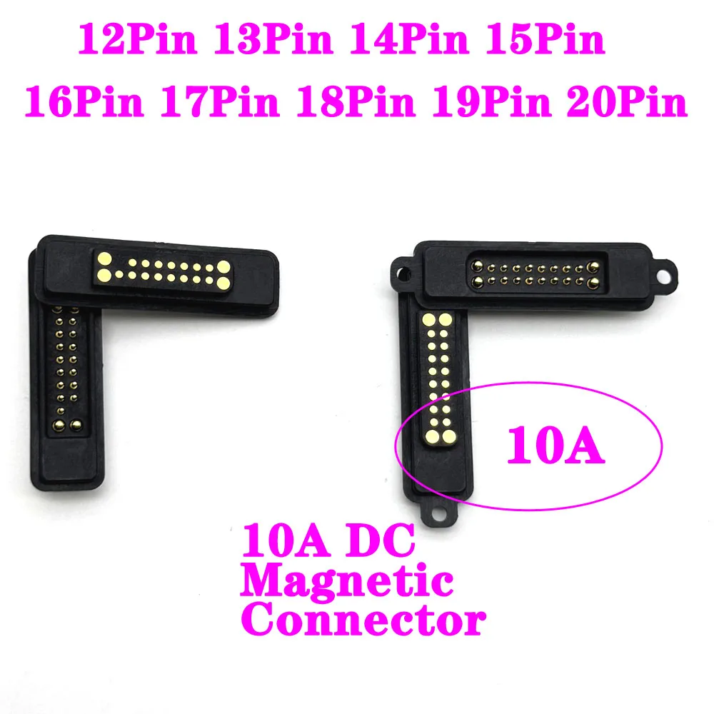 10A 36V High Current DC Magnetic Pogo Pin Connector 12/13/14/15/16/17/18/19/20Pin Male Female Spring Loaded DC Power Socket