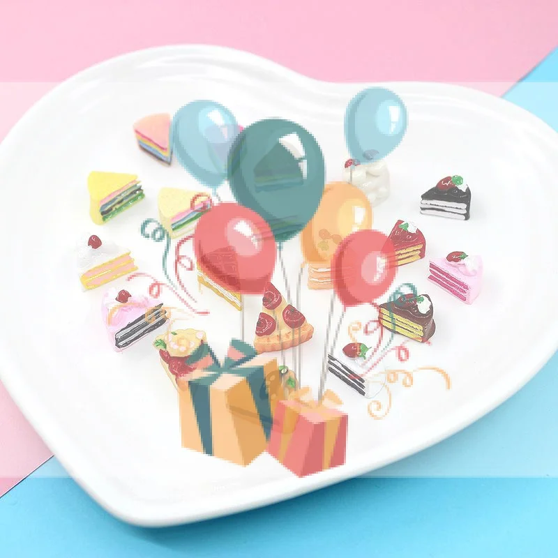 Kawaii Mini Resin Fake Cake 10Pcs Realistic Miniature Food Embellishments for DIY Jewelry Making Craft Decor