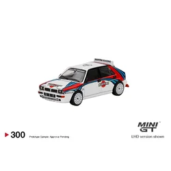 MINI GT 1:64 Lancia Delta HF Integrale Evo Martini car model, boy's toy, adult collection, children's gift, room decoration