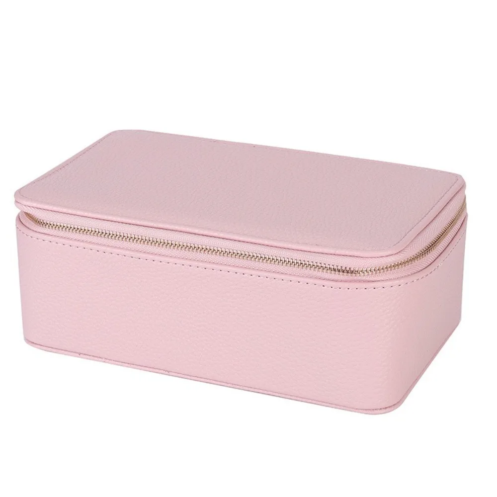 

Simple Dustproof PU Jewelry Box Organizer with 12 Small Pouches Jewelry Display Box PU Leather Jewelry Organiser Box Women