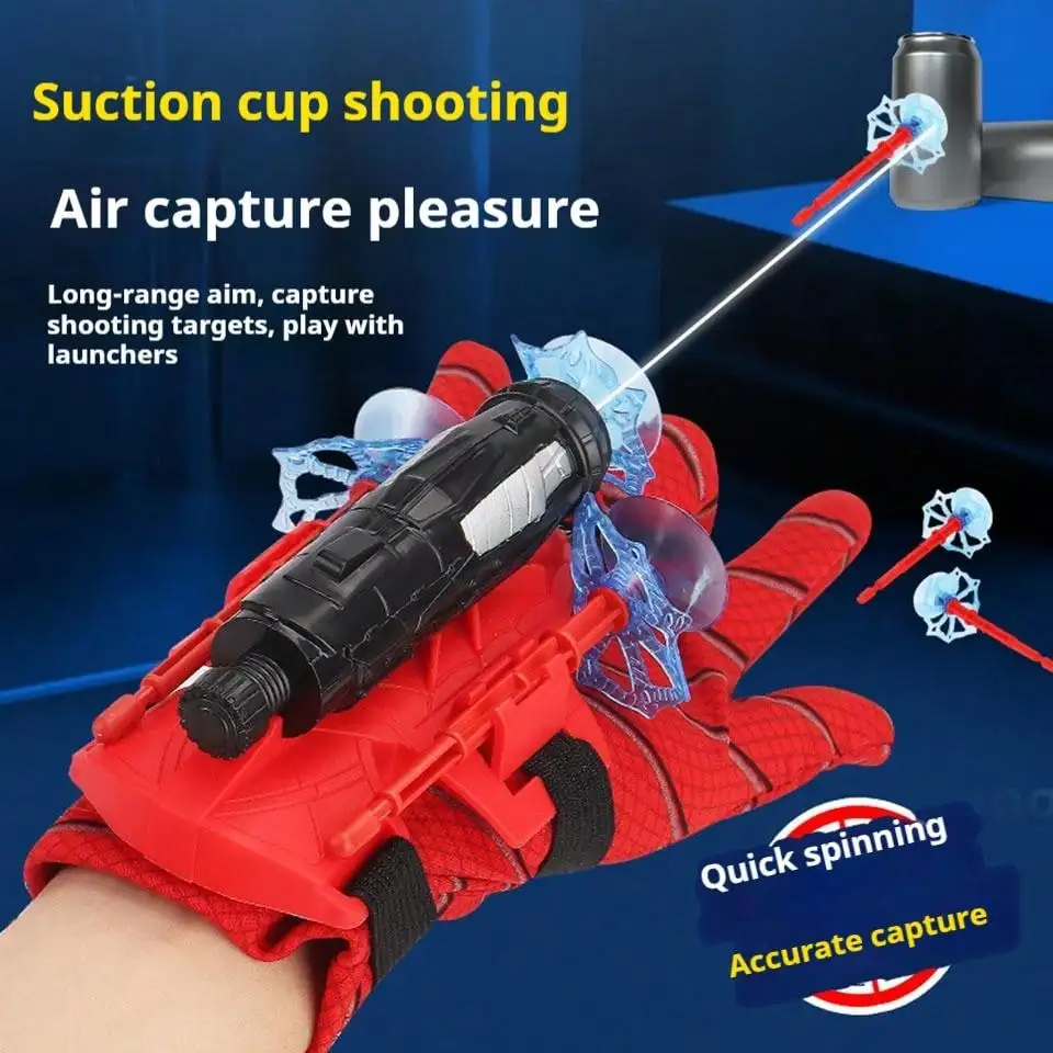 Cool Red Black Glove Wrist gel blaster For Children Soft Elastic Suction Cup Ejection Toys Holiday Gifts Toy Guns