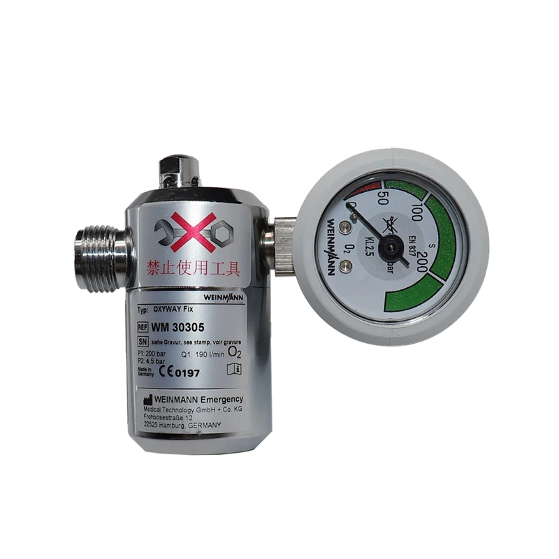 Oxygen Regulator Pressure Reducing Valve Medical Consumables Accessory for Ventilators