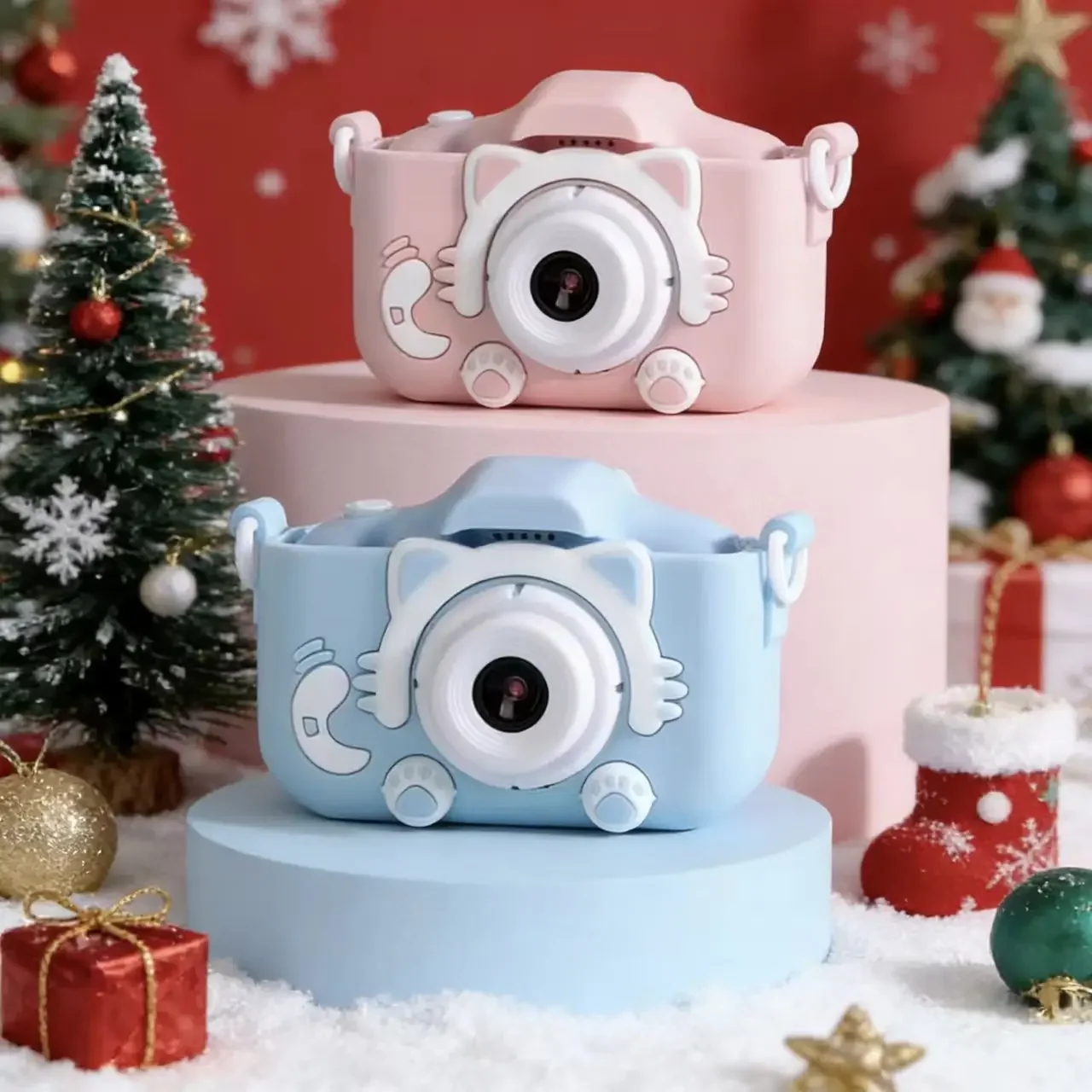 

Детская камера «Милый кот» с HD-разрешением 1080P, двумя камерами (передняя и задняя), автофокусом, из безопасных для прямого контакта пищевых материалов