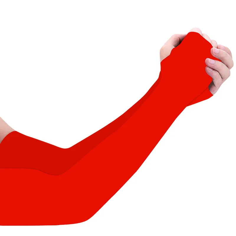 

Красные рукава-накладки Pure Red Ice для защиты от солнца, для активного отдыха, езды на велосипеде, вождения, танцев, с отверстием для пальца