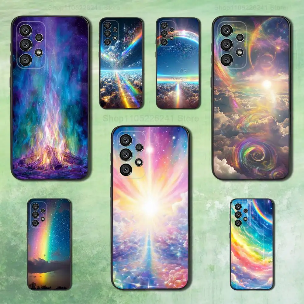 

Rainbow Shining Beautiful For Samsung Galaxy A53,31,52,72,41,Note,J7,8,9,5G,22,73,32,71, Soft Black Silicone Case