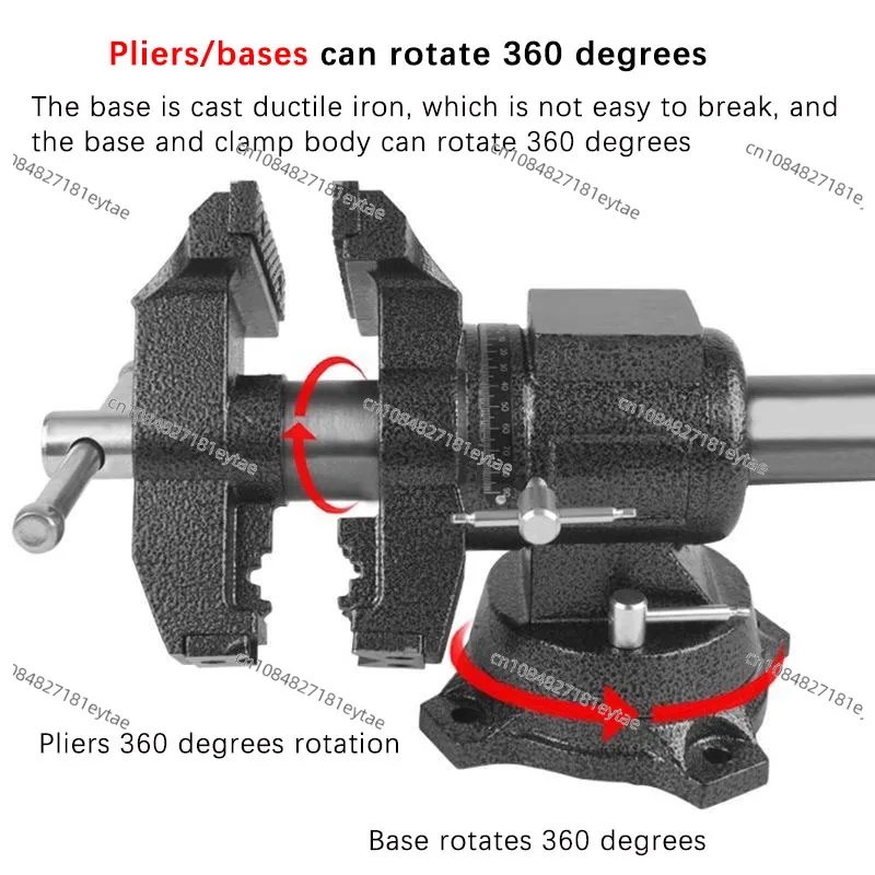 4-Inch Double Jaw Universal Table Vise 360 ​​Degree Rotating Household Vise Double Mouth Clamp Multifunction Table Vise Clamp