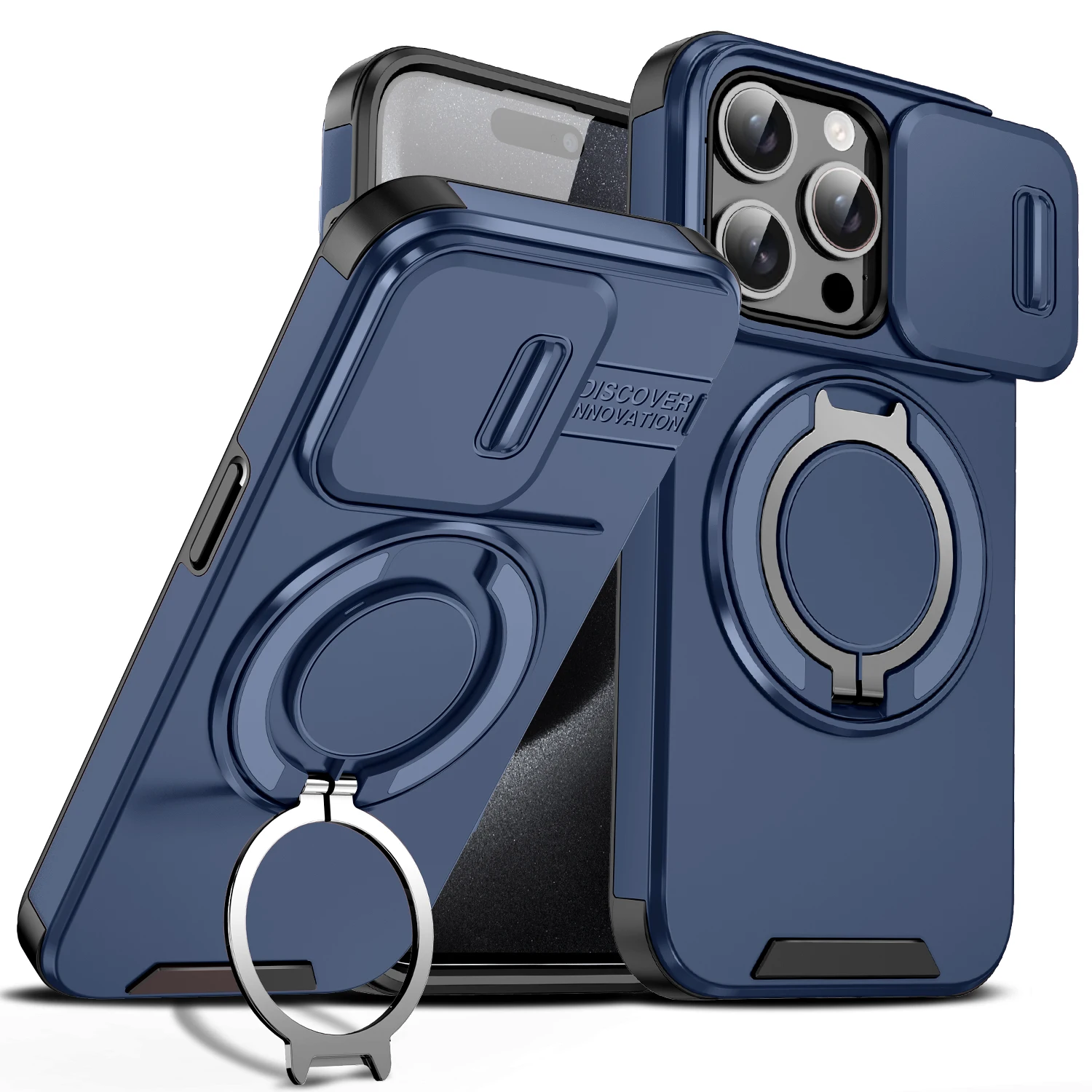Capa Protetora Magnética com Carregamento Sem Fio para iPhone 17 Air 16 15 14 13 12 11 Pro Max Plus 16e com Proteção Deslizante para Câmera