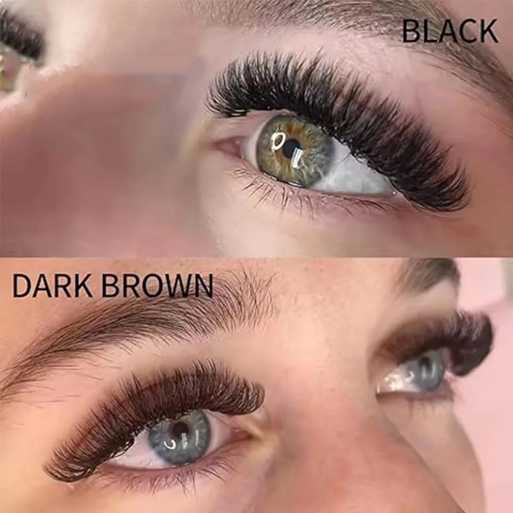 3D 5D 8D 10D 12D 500Fans Brown Colored Premade Loose Fans 8-15 Thin Pointy Base Lash Extensions Mixed Russian Volume Lashes
