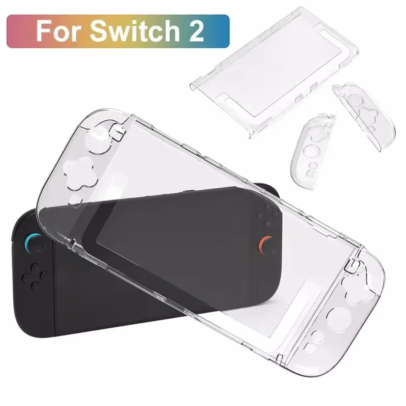PC Hard Clear Games Frame Protector Case for Nintendo Switch 2 Console Skin Case Cover Accessory for Transparent Crystal Shell