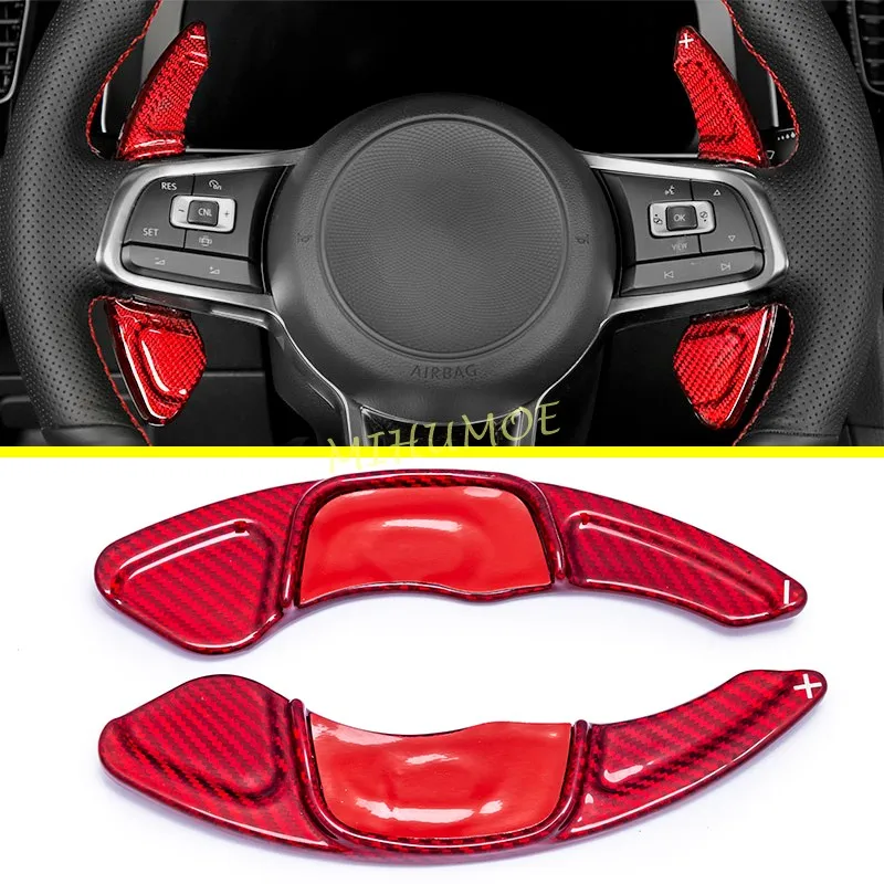 

Steering Wheel Paddle Shifter Extension For VW Volkswagen Golf MK7 GTI R-Line Polo Jetta GLI Scirocco R/GTS Red Carbon Fiber