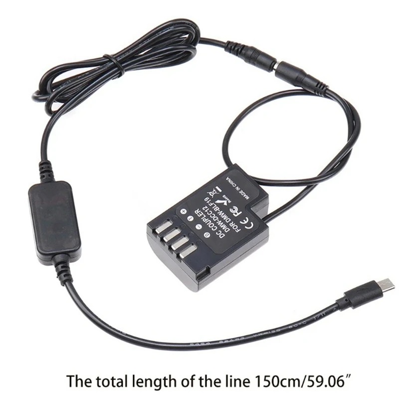 DMW-BLF19E Fully Decoded DMW-DCC12 Fake Battery+USB-4017 8.7V Voltage Regulation Line Black Plastic 1 Piece