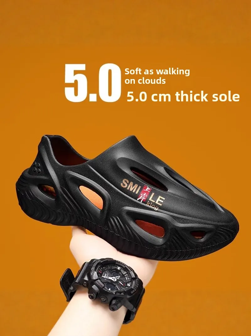 Sandalias de Verano para Hombre, Antideslizantes, Deportivas, de Playa, con Suela Gruesa, Pantuflas Casuales, Moldeadas por Inyección de EVA, Tacón Bajo, Calzado Plano