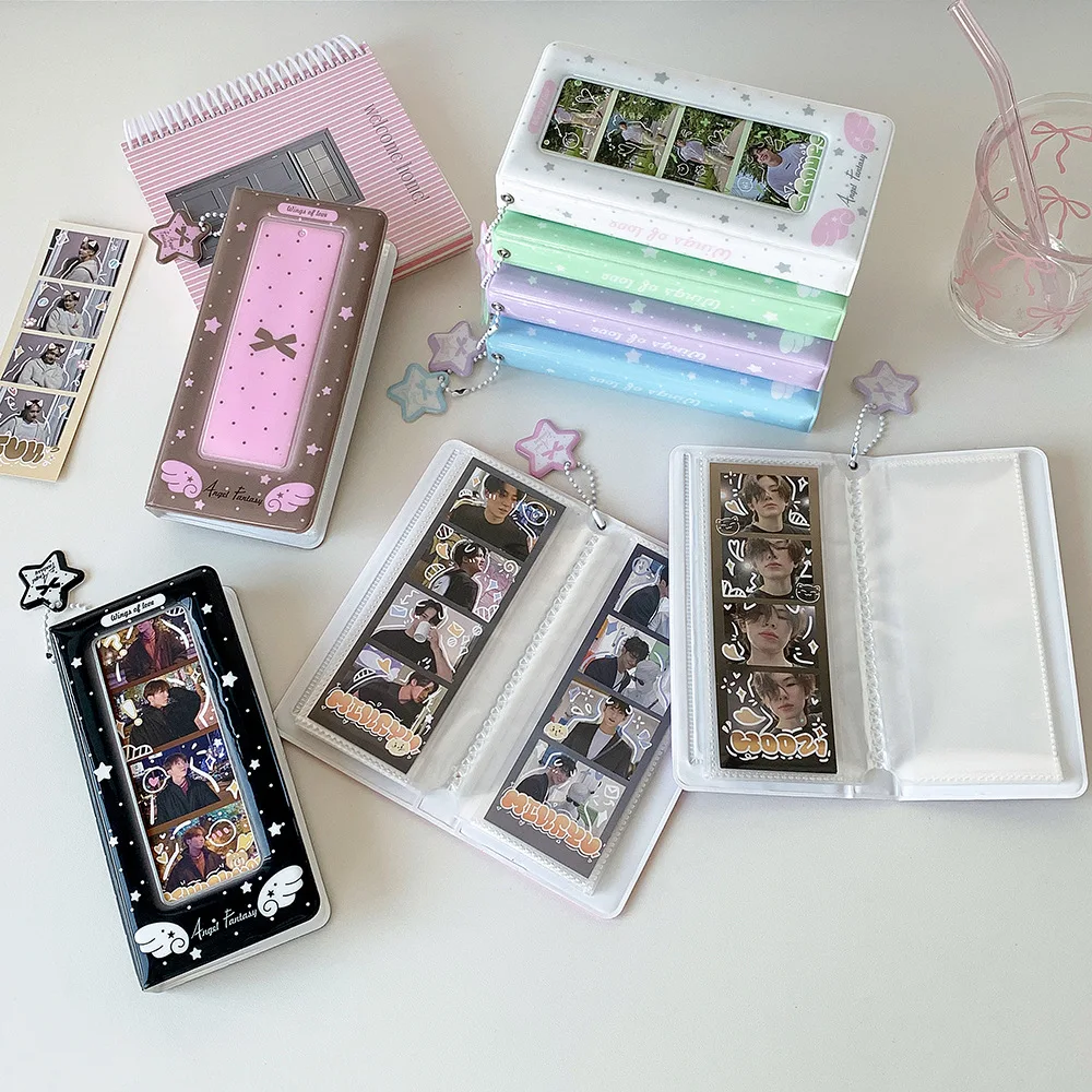 Star Bow Photo Booth Frames Multicolor Photo Booth Album For 2x6 Inch Photo Cute Wedding Album Bookmark Holder 20 Pages 40 Photo