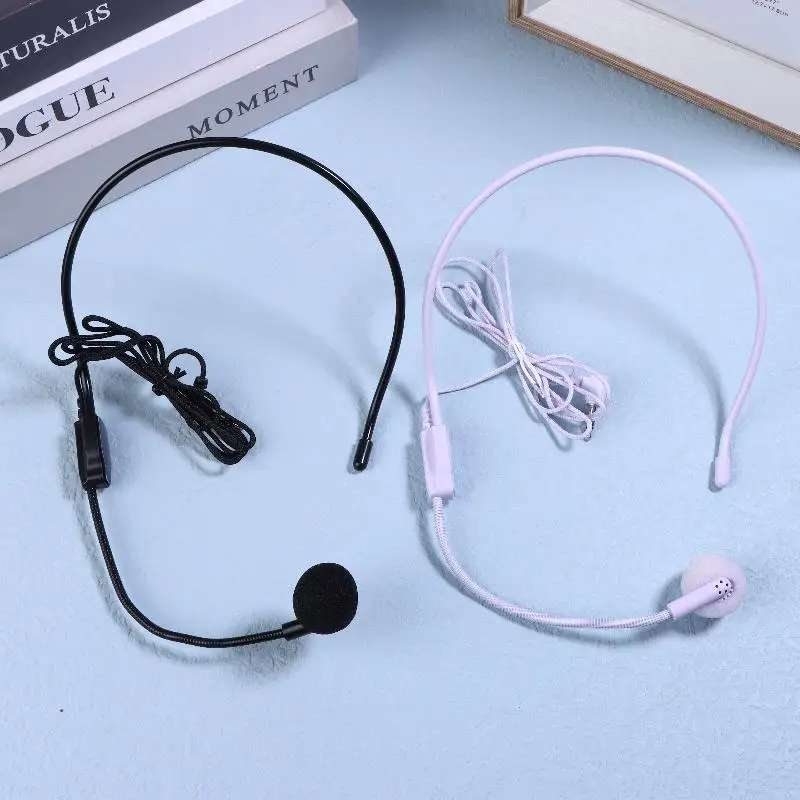 Hot Sale 1Pcs Wired 3.5mm Plug Guide Lecture Speech Headset Mic Portable Head-mounted Headset Microphone For Teaching Meeting