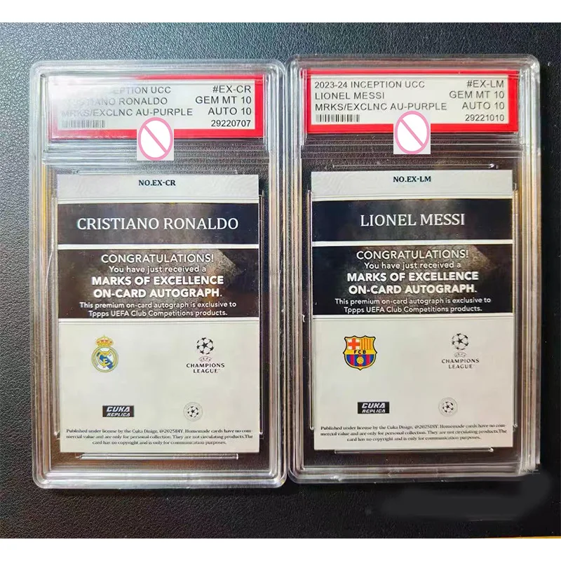 DIY Cristiano Ronaldo and Lionel Messi Trading Cards Excellence Card Signatures Excellence Markings Limited Edition Signed Cards view 4