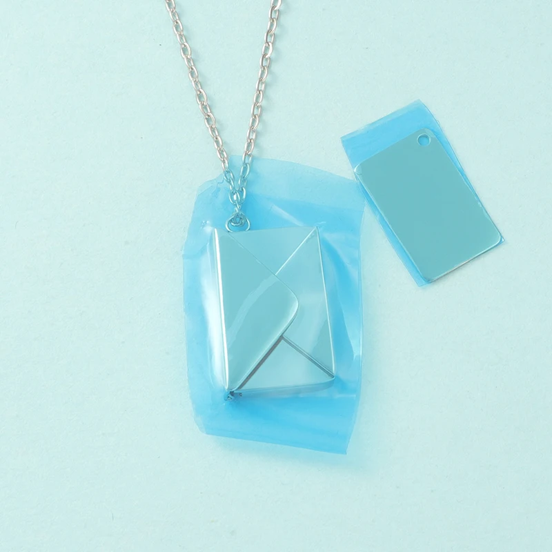 Fnixtar Detachable Envelope Pendant Necklaces Mirror Polish Stainless Steel Creative Love Letter DIY Necklace 10 PCS/lot