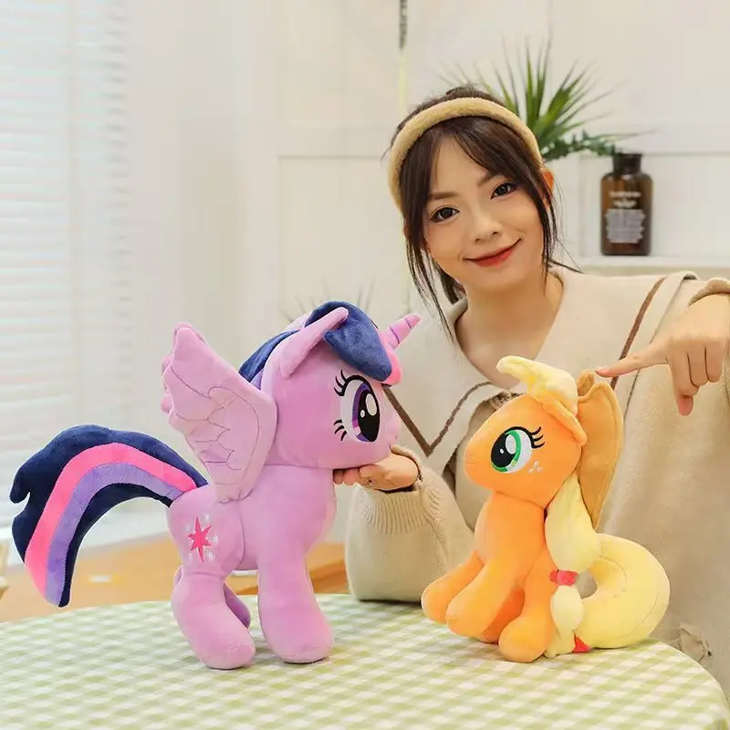 

Hot My Little Pony Plush Toy Kawaii Friendship Is Magic Plushies Doll Rarity Sofa Pillow Cartoon Rainbow Dash Kids Gift