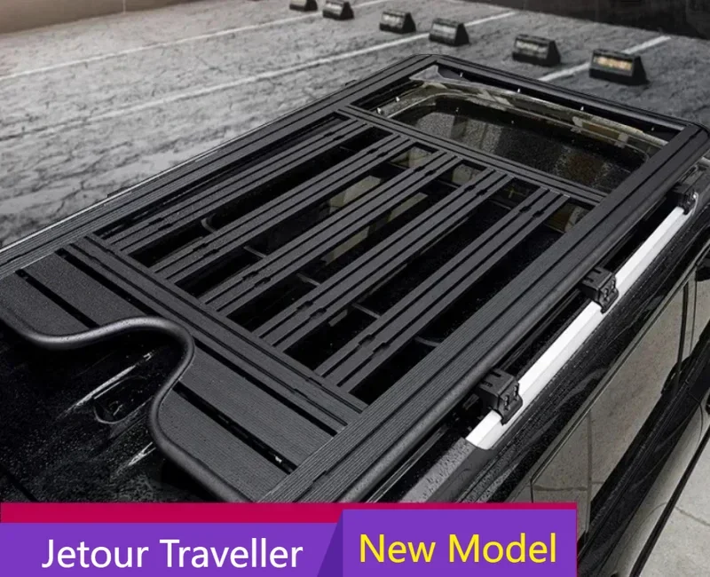 New！For cherryJETOUR Traveler T2 2023 2024 Car Roof Rack Fit Modification Off-road Luggage Platform with Sunroof Car Exterior Pa