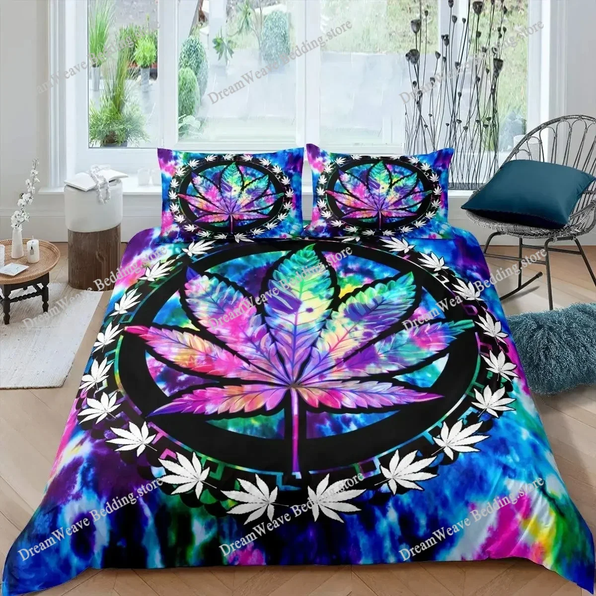 

Swirl Tie Dye Comforter Cover Hippie Spiral Bedding Set Ethnic Boho Duvet Cover KingQueen Size Fashion Polyester Quilt Cover