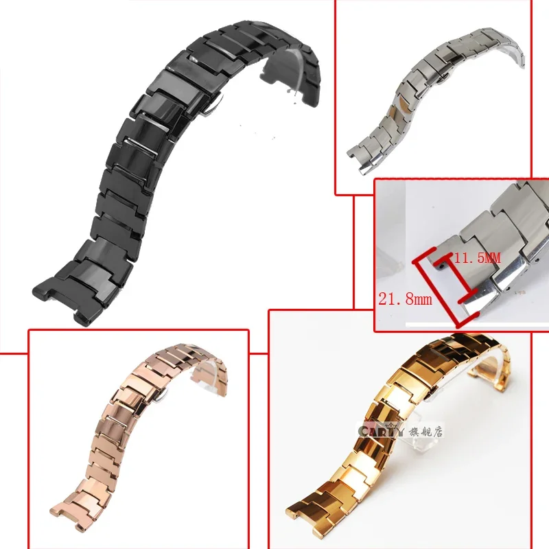 Watch Band Tungsten Steel Watch Bracelet  FOR RADO 6020 Butterfly Buckle Watch Straps Bolton Notch 11mm*22mm 7mm*15mm Chain