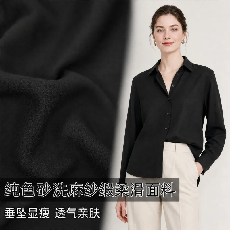 Breathable skin-friendly linen gauze satin smooth cotton and fabric designer for shirts dresses cheongsams