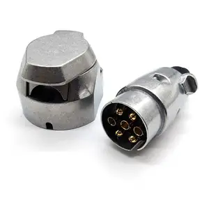 Aluminium Aluminium -Sockel -Set, Anhängerkupplungsstecker, RV -Stecker, Auto, EU -Stecker, 7 Pin, 12V 6 Hauptverkaufsschleppkupplungen - №2