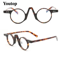 2021 Women Round Vintage Eyeglass Frames Men Tortoise Glasses Frames Full Rim Acetate Light Small Circle Prescription Eyewear