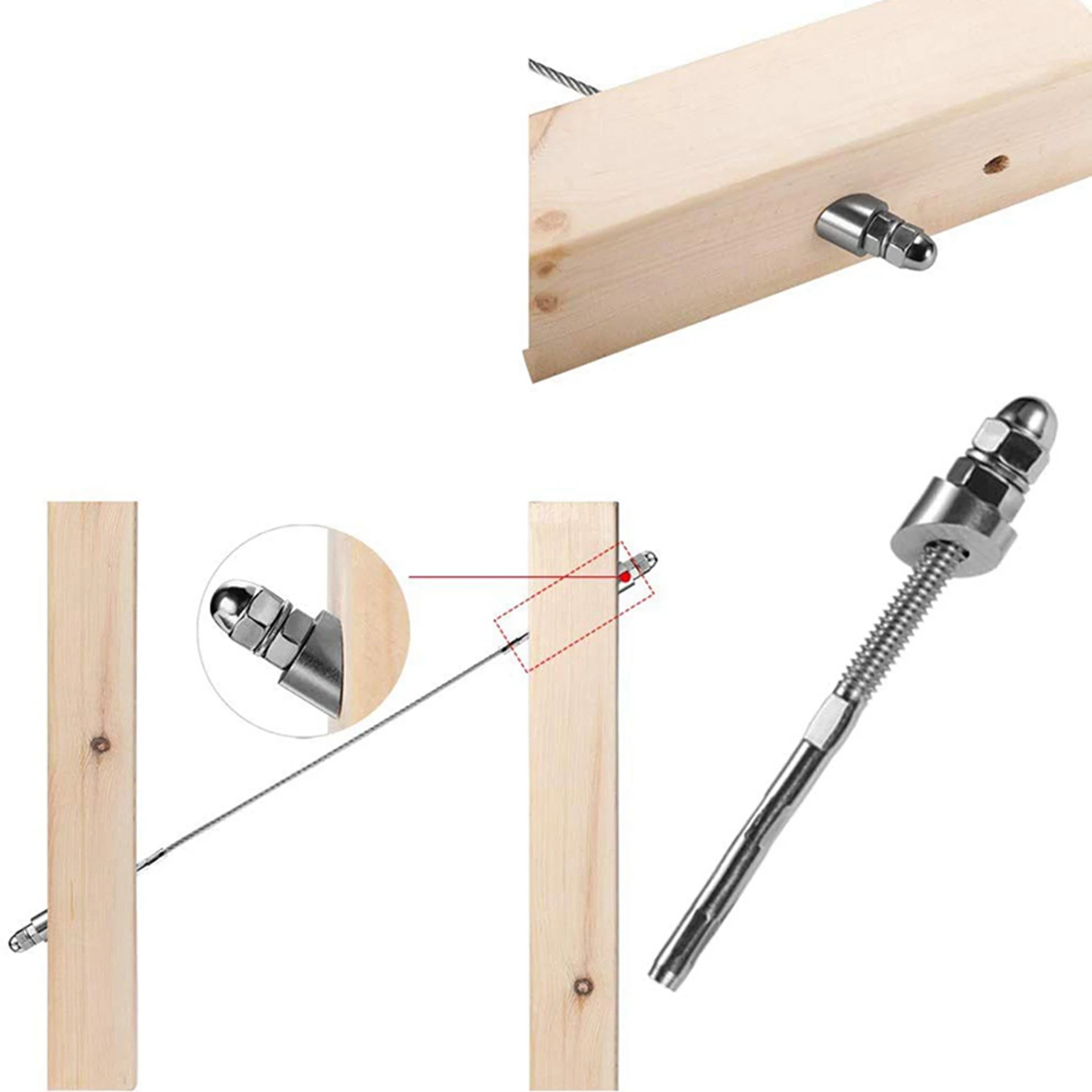 ABFI T316 Arandela biselada de ángulo de 30 grados de 1/4 pulgadas de acero inoxidable para kit de barandilla de cable de cubierta de 1/8 a 3/16 pulgadas (40 piezas)