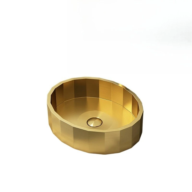 

Oval stainless steel countertop basin washbasin bar B&B art washbasin